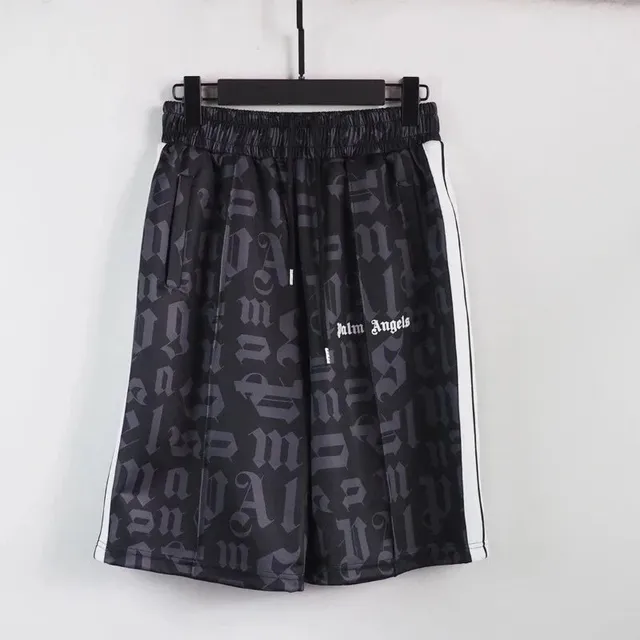 Palm Angels Track Shorts Gothic Logo Print