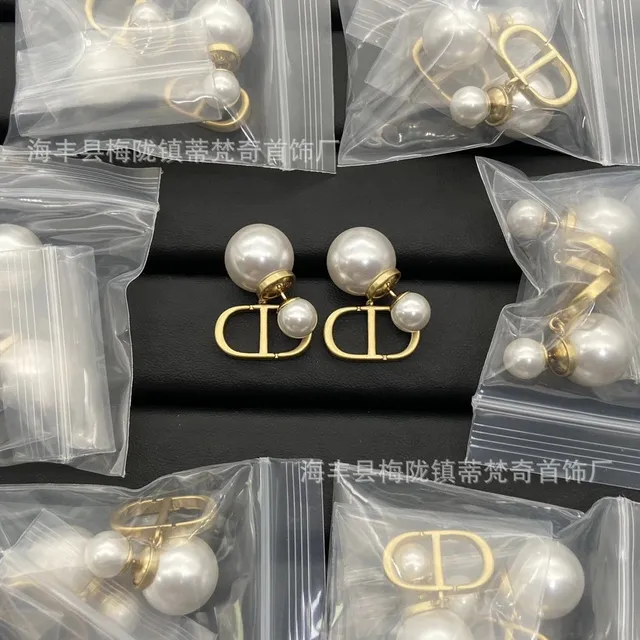 Dior Tribales Earrings Pearl and Gold-tone