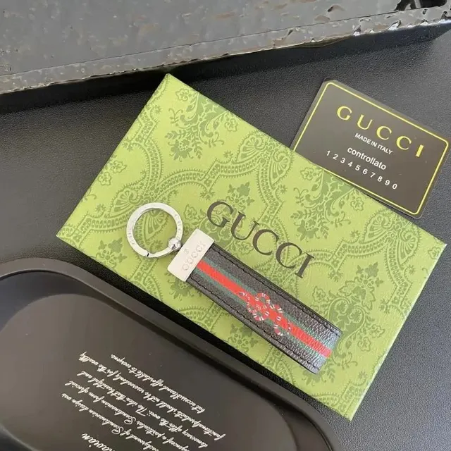 Gucci Webbing Keychain GG Marmont Webbing