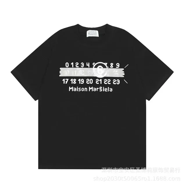 Maison Margiela Graphic Tee Numbers Tape Print