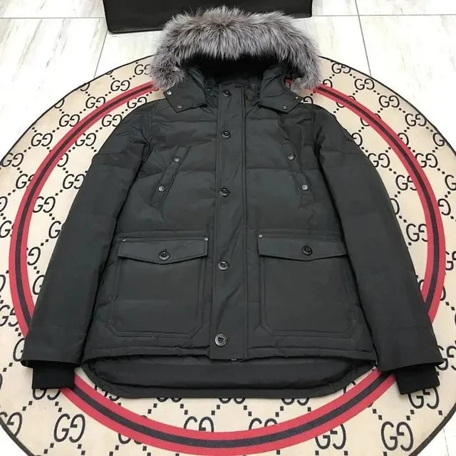 Gucci Puffer Jacket Fur-Trimmed Hood