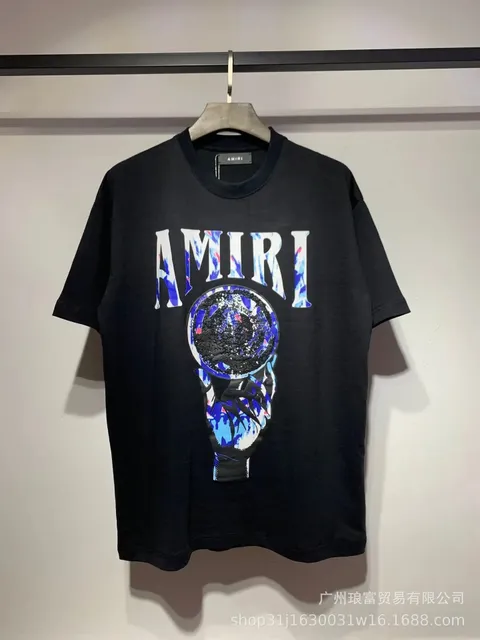 Amiri Graphic Tee Sequin Crystal Hand Print