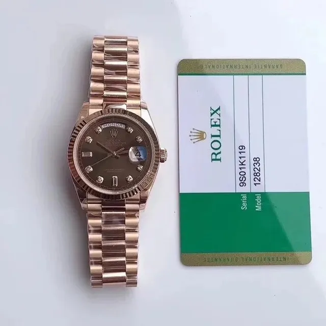 Rolex Day-Date 40 Chocolate Dial with Diamond Hour Markers