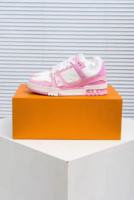 Louis Vuitton LV Trainer Pink and White
