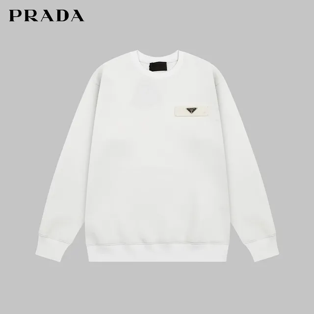 Prada Crewneck Sweatshirt Triangle Logo Patch