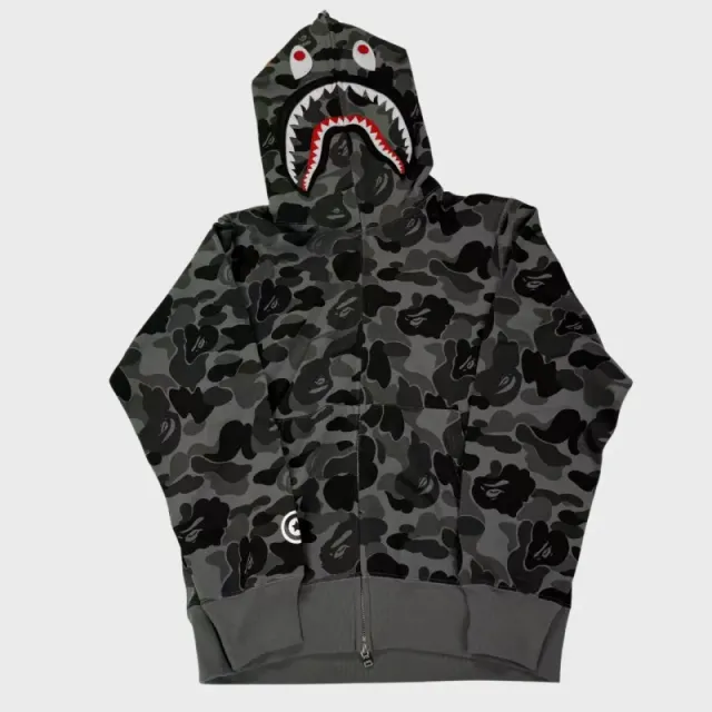Bh27 - Bp Abc Camo Shark Full Zip Hoodie Black