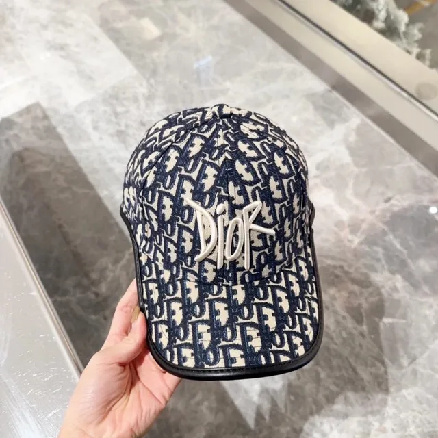 Dior Baseball Cap Oblique Logo Print