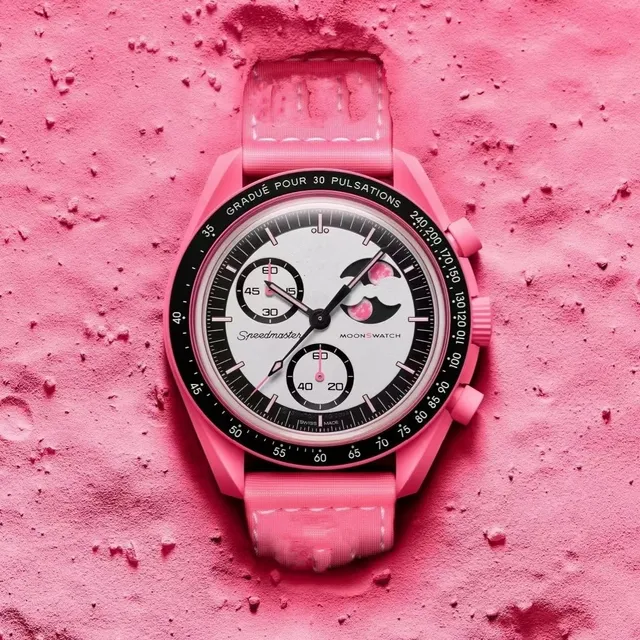 Omega Speedmaster Moonwatch Panda Dial with Pink Accents