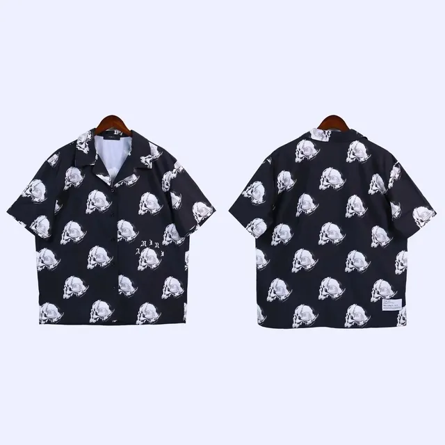 Amiri Skull Print Shirt All-Over Skull Pattern