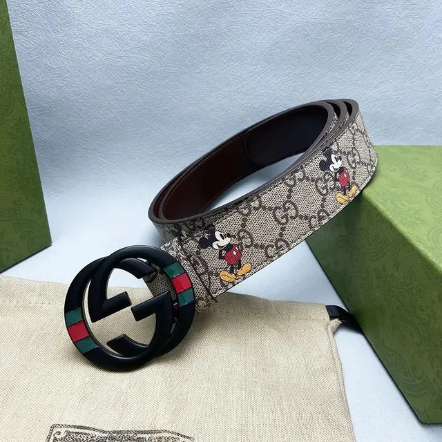 Gucci × Disney GG Marmont Belt Mickey Mouse Print