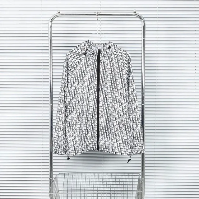 Dior Windbreaker Jacket Oblique Logo Print