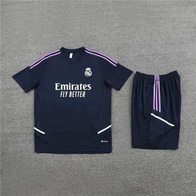 Adidas Real Madrid Training Kit Navy Purple Stripe