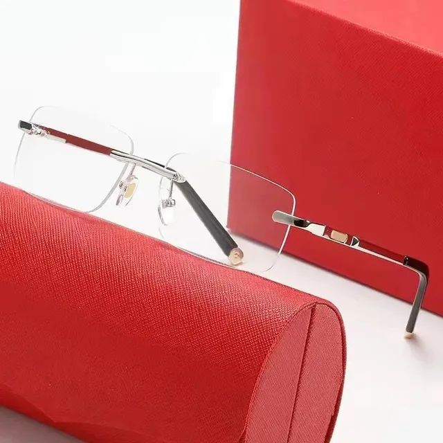 Cartier Juste Un Clou Rimless Glasses Red and Silver