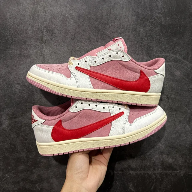 AJ1低帮粉红倒钩低帮DM7866-100