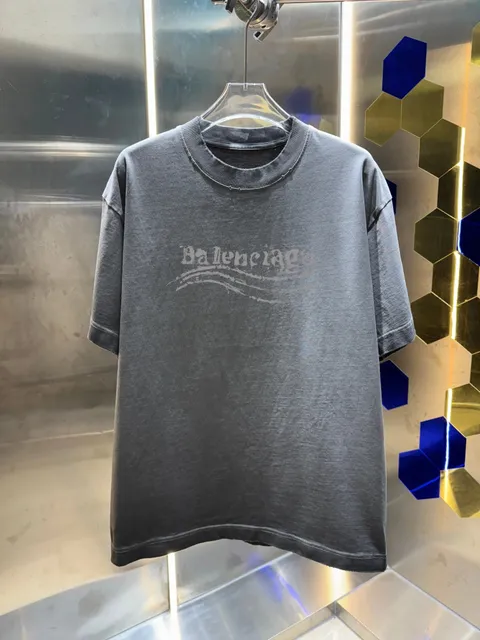 Balenciaga Logo T-Shirt Washed Grey