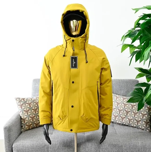 Stone Island Hooded Jacket Mustard Yellow