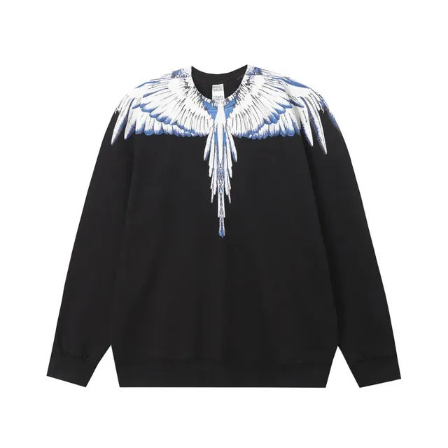 Marcelo Burlon Wings Sweatshirt Blue and White Wings Print