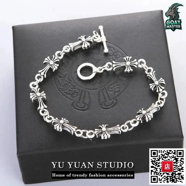 Chrome Hearts Cross Link Bracelet Sterling Silver