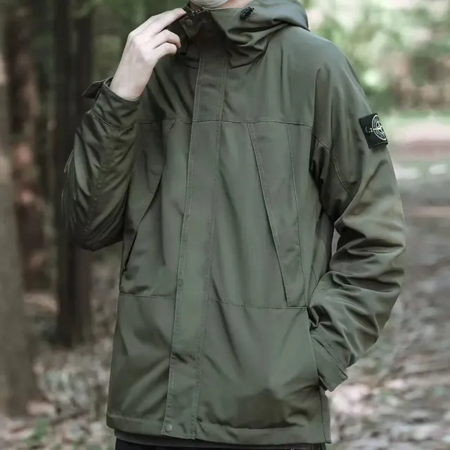 Stone Island Hooded Field Jacket Olive Green