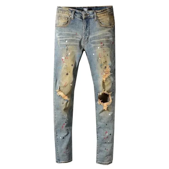 Amiri Distressed Paint-Splatter Jeans Paint Splatter