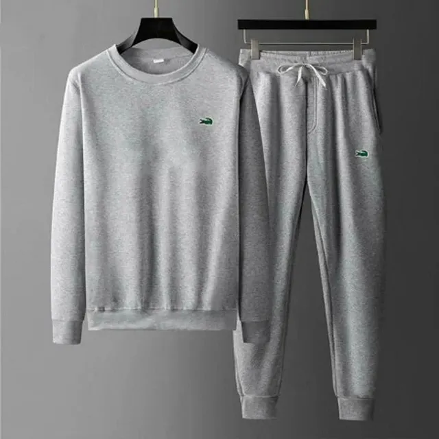 Lacoste Crewneck Sweatshirt and Joggers Set Heather Grey