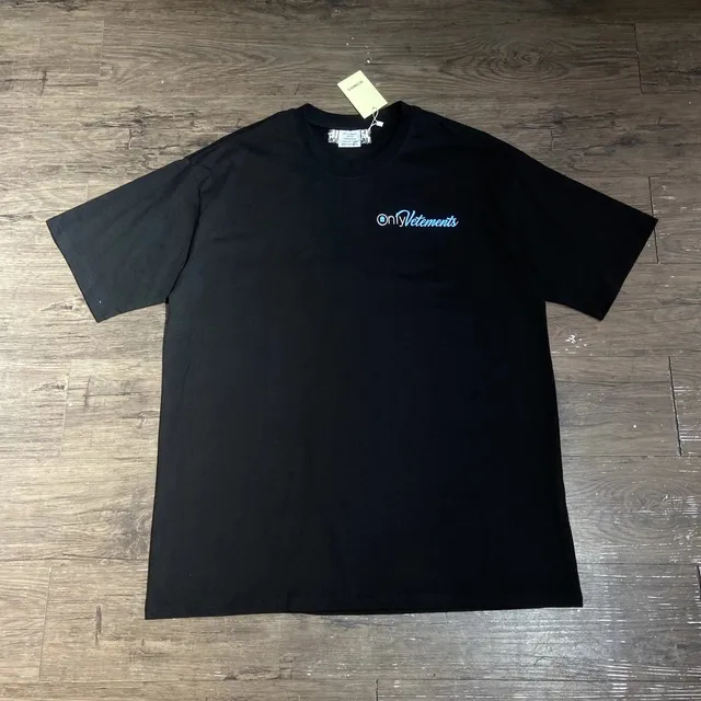 Vetements Logo T-Shirt Blue Script Logo