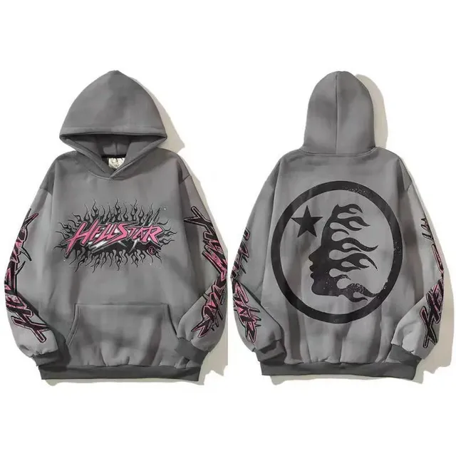 Hellstar Hooded Sweatshirt Flame Logo Print
