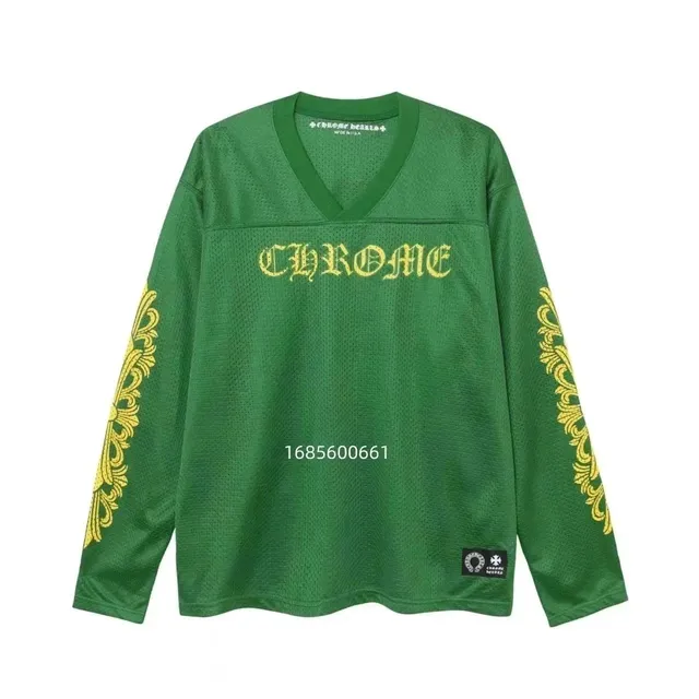 Chrome Hearts Mesh Jersey Top Gold Embroidery