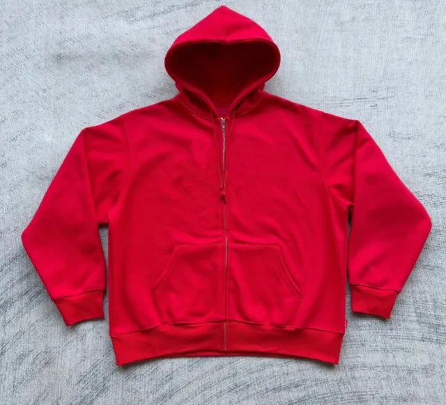 Supreme Zip-Up Hoodie Solid Red