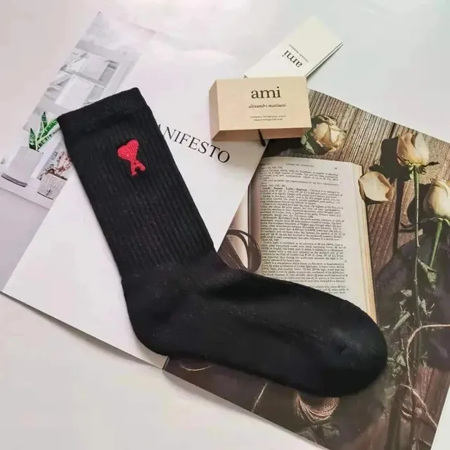 AMI Paris Crew Sock Heart Logo