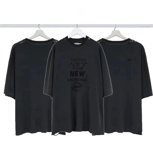 Distressed Logo T-Shirt This Is Not The New Balenciaga