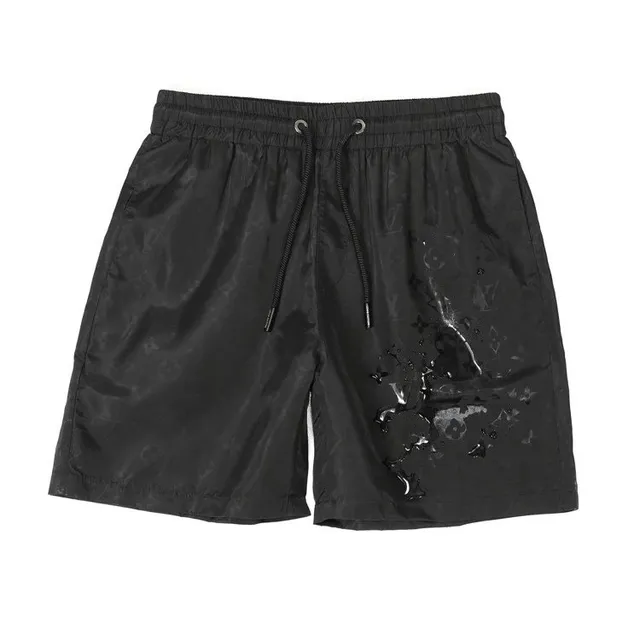 Louis Vuitton Monogram Swim Shorts Black with Paint Splatter Print