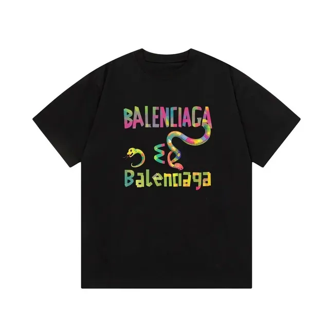Balenciaga Graphic T-Shirt Rainbow Snake Print