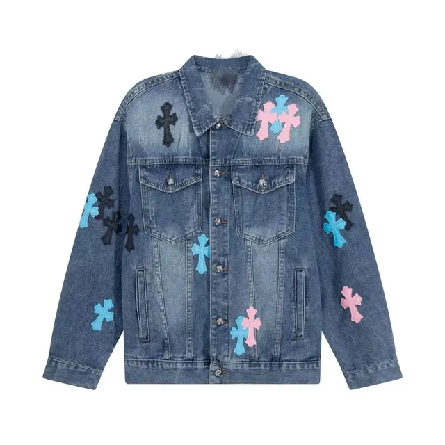 Chrome Hearts Denim Jacket Cross-Embroidered