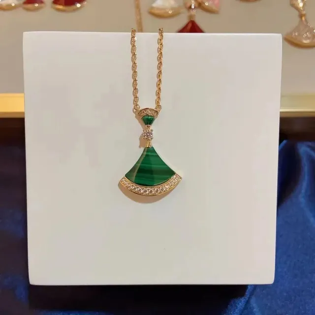 Bulgari Serpenti Fan Pendant Malachite and Diamonds