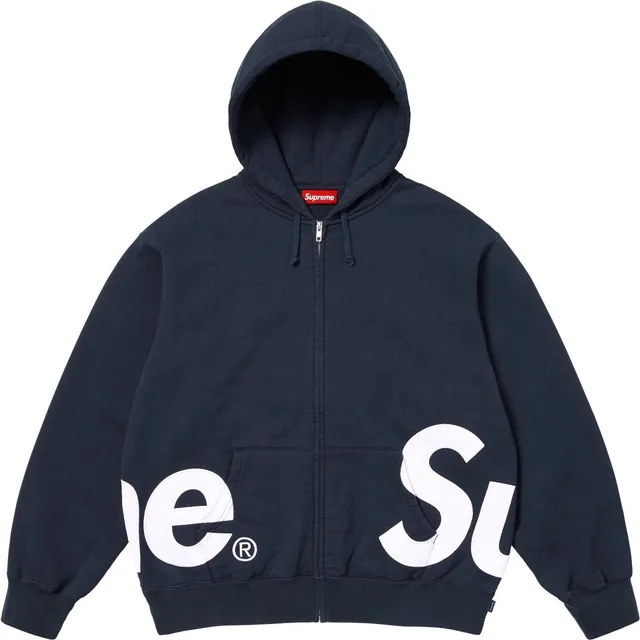 Supreme Box Logo Zip-Up Hooded Sweatshirt Navy