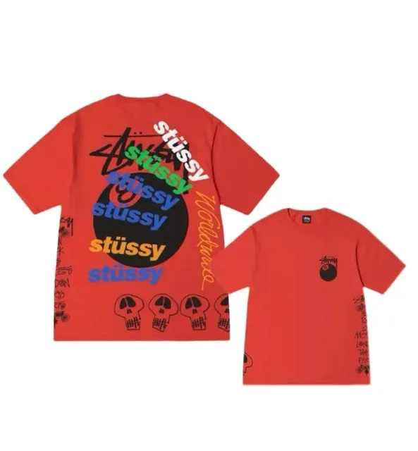 Stüssy Graphic T-Shirt Multi-Logo Skull Print