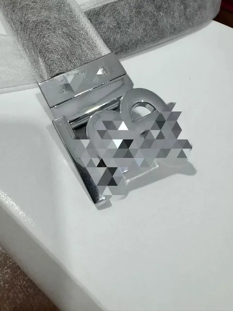 Balenciaga Logo Belt Chrome Buckle