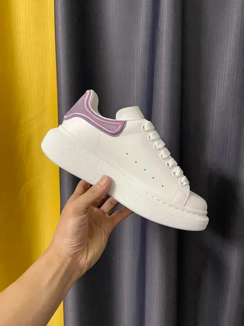 Alexander McQueen Oversized Sneaker White with Purple Suede Accent