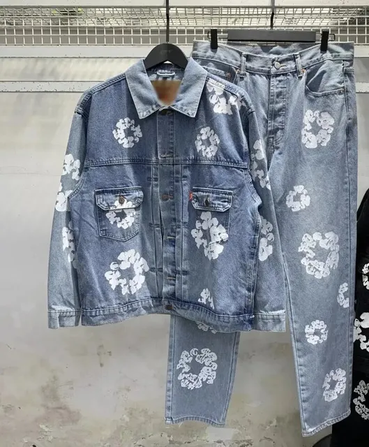 Levi's Denim Jacket and Jeans Set Floral Print