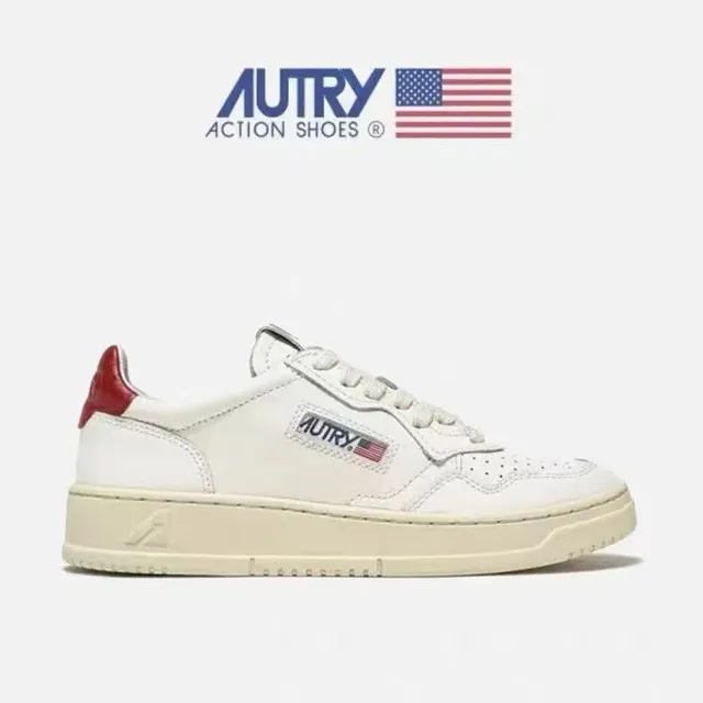 Autry Medalist Low White Red