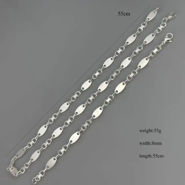 银色项链(套装)8mm*55cm