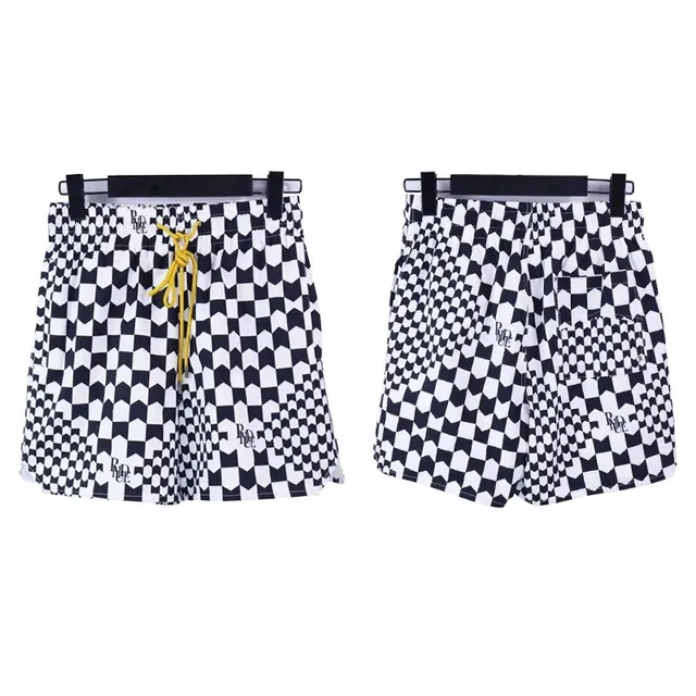 Rhude Checkered Shorts Optical Illusion Print