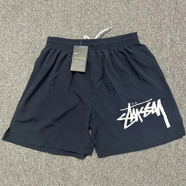Stüssy × Nike Logo Shorts Navy with White Logo