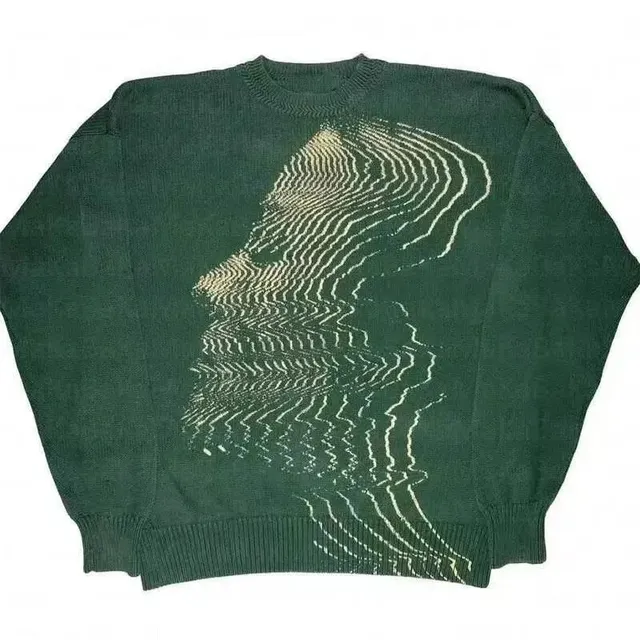 Knit Sweater Wavy Graphic