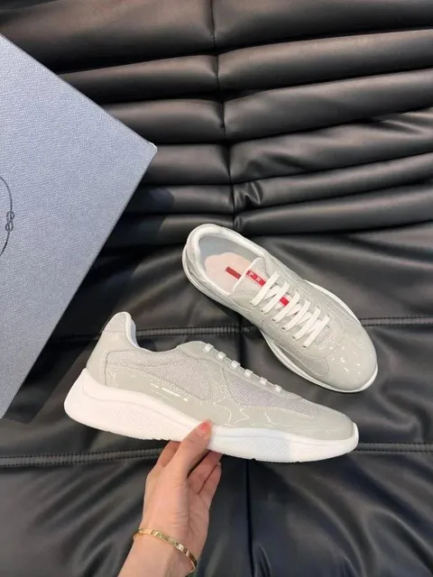 Prada Re-Nylon Trainer Glossy Grey