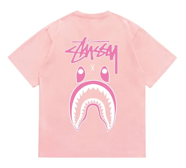 Stüssy × BAPE Graphic T-Shirt Shark Logo Collab