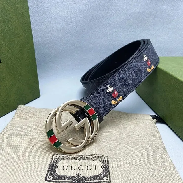Gucci × Disney GG Marmont Belt Mickey Mouse Print