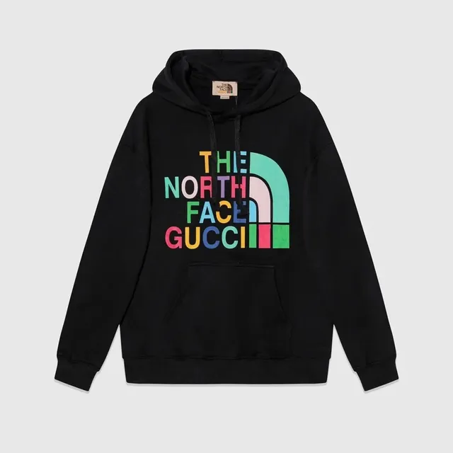 Gucci × The North Face Hooded Sweatshirt Rainbow Logo Print
