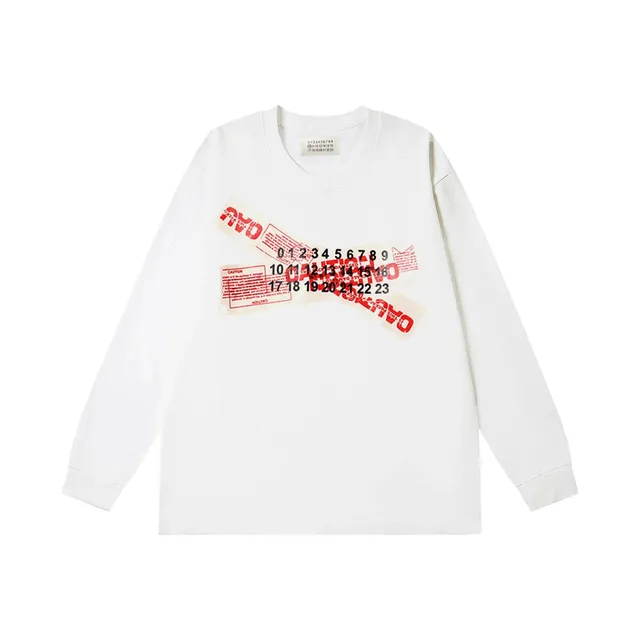 Maison Margiela Long-Sleeve Tee Caution Tape Print